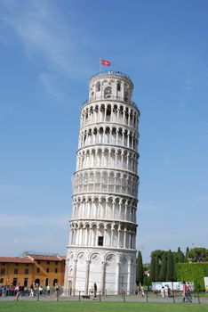 The leaning  tower of Pisa in the "Miracle Place"