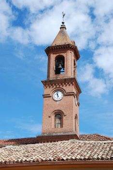 Bell tower of the Church of Serralunga, Piemonte - Italy