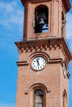 Bell tower of the Church of Serralunga, Piemonte - Italy