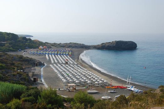 Marina di Camarota, Italy. Parasol on the beach