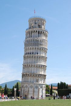 The leaning  tower of Pisa in the Miracle Place