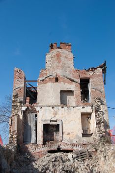 An old abandoned house in the countryside: ruins