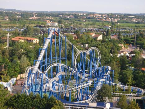 Roller coaster in an amusement park in northern Italy