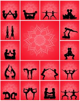 illustration of various yoga poses