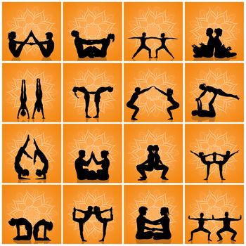 illustration of various yoga poses