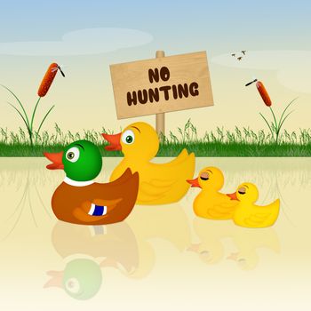 illustration of no hunting