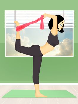 illustration of girl doing yoga pose