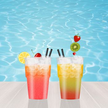 illustration of cocktail in summer