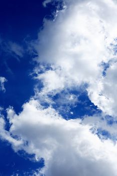 Nice natural background with white clouds against blue sky