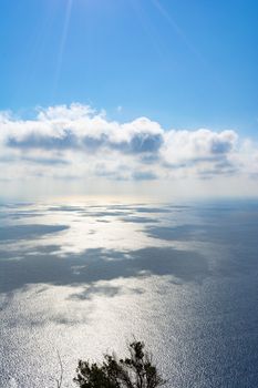 Clouds reflecting on sea water