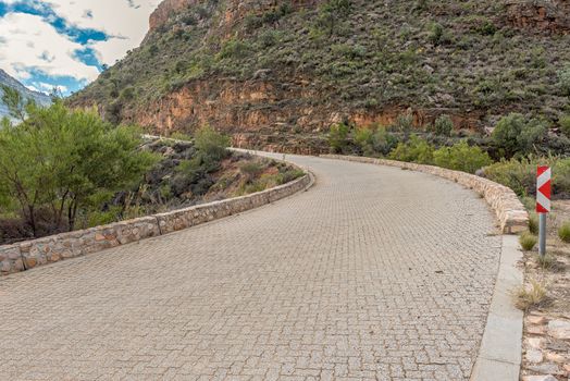 A paved section of the Uitkyk Pass near Algeria in the Cederberg Mountains in the Western Cape of South Africa