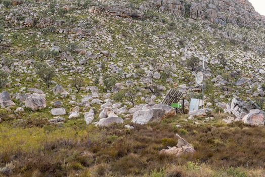 Telecommunications equipment in the Uitkyk Pass near Algeria in the Cederberg Mountains in the Western Cape Province of South Africa