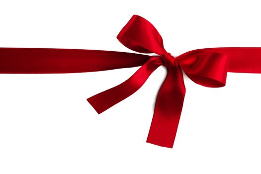 Red gift bow isolated on white background
