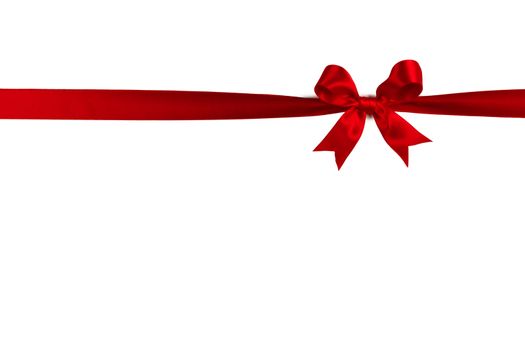 Red gift bow isolated on white background