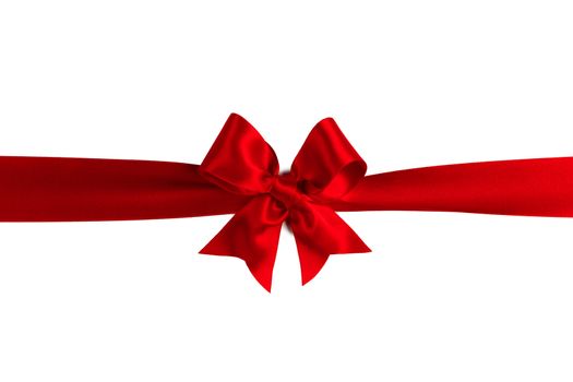 Red gift bow isolated on white background