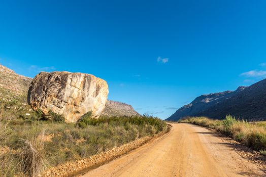 Moutonsklip, a boulder near Driehoek, on the Algeria to Dwarsrivier road in the Cederberg Mountains in the Western Cape of South Africa