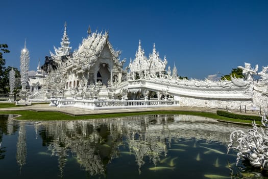 Wat Rong Khun (white temple) of Chiang Mai, Thailand.