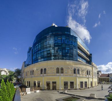 Odessa, Ukraine - 09.25.2018. Greek Square in Odessa, Ukraine. Panoramic view in a sunny morning