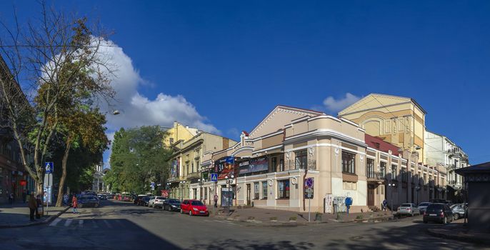 Odessa, Ukraine - 09.25.2018. Greek Square in Odessa, Ukraine. Panoramic view in a sunny morning