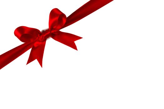Red gift bow isolated on white background
