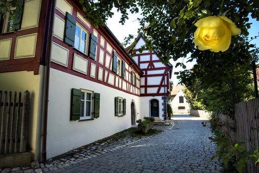 Famous sights of town Noerdlingen in Germany in Summer