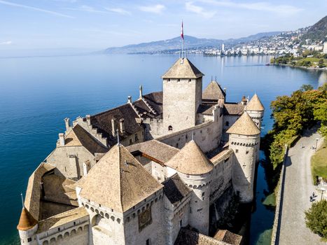 The Chillon Castle in Veytaux, Switzerland.