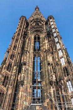 The Cathedrale Notre-Dame in  Strasbourg of France.