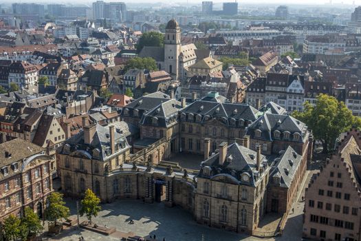 bird's-eye view of the city Strasbourg of France.