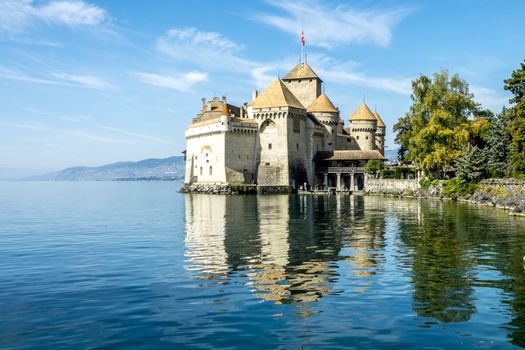 The Chillon Castle in Veytaux, Switzerland.