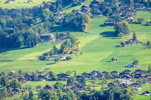 Amazing dream like swiss alpine mountain landscape in Spiez  of Switzerland.