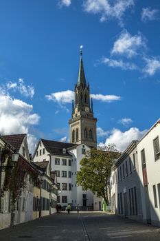 The road to the Cathedral of St Gallen in Switzerland.