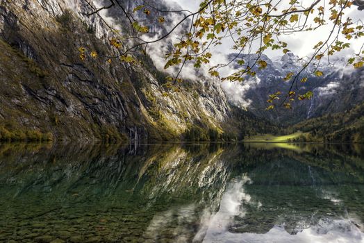 The beautiful Koenigssee (King's lake) in Autumn, Germany.