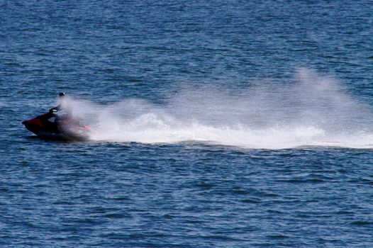 Speeding on the water.