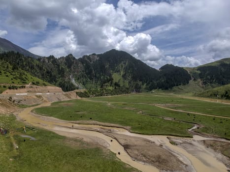 The Sequ river in the moutain near the Lharong Monastery in Sertar, Sichuan province.