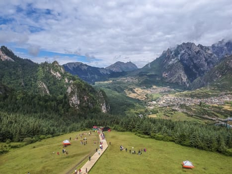 Zha Ga Na village, the place which created with God's thumb, in Diebu county, Gansu province.