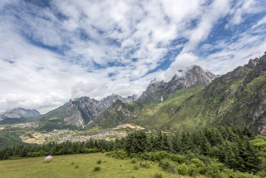 Zha Ga Na village, the place which created with God's thumb, in Diebu county, Gansu province.