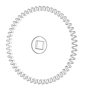 3D gear wheel. 3d illustration. Wire-frame style