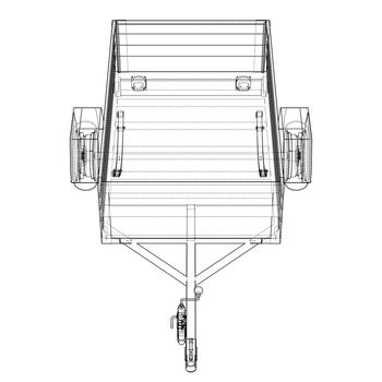 Open trailer sketch. 3d illustration. Wire-frame style