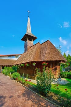 Wooden Church in Wooden Church in Saint George Monastery. Giurgiu, Romania