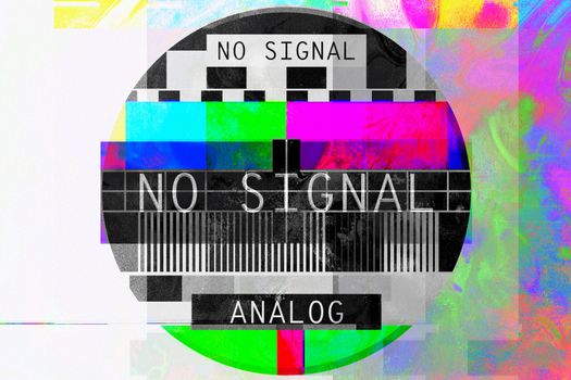 No signal screen jpg. Gradient background with glitch error effect, modern pattern fluid texture. Perfect for web, poster, wallpaper graphic design, footage