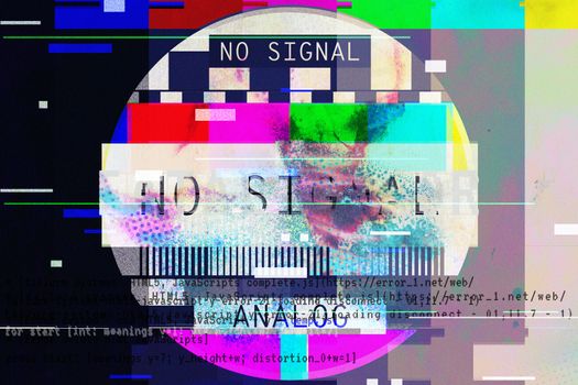 No signal screen jpg. Gradient background with glitch error effect, modern pattern fluid texture. Perfect for web, poster, wallpaper graphic design, footage