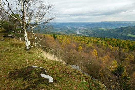 Autumn landscape - rocks, forests - all beautifully colored