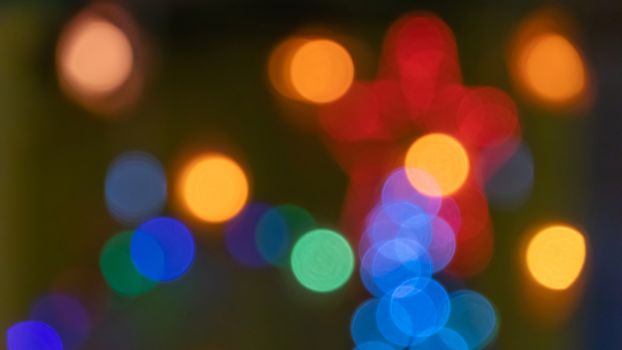 Abstract & Festive background with bokeh defocused lights