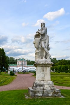 Allegory of the god of the river Scamander - sculpture in the park Kuskovo of Moscow, the beginning of the XVIII century. Russia