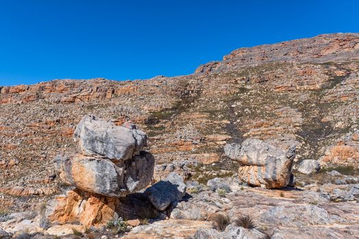 Rock formation on the Bokveldskloof hiking trail to the Maltese Cross near Dwarsrivier in the Cederberg Mountains of the Western Cape Province
