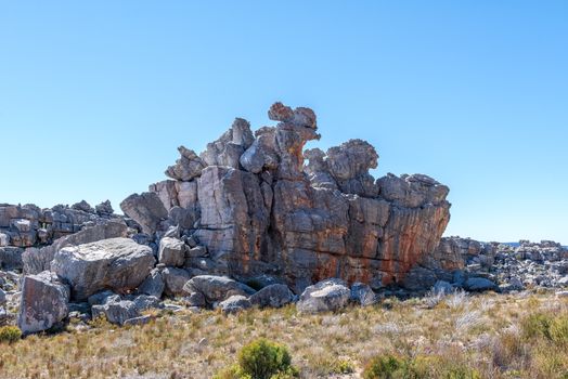 Rock formation on the Bokveldskloof hiking trail to the Maltese Cross near Dwarsrivier in the Cederberg Mountains of the Western Cape Province