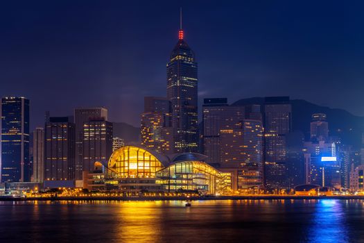 Hong Kong cityscape at night.