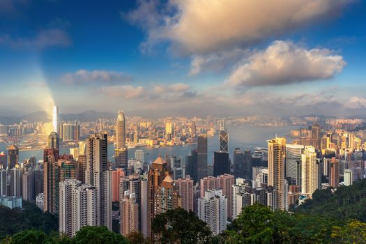 Hong Kong cityscape from the Victoria peak.