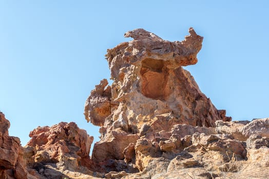 Rock formations at the Stadsaal Caves and Rock Art site in the Cederberg Mountains in the Western Cape Province of South Africa