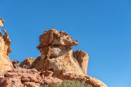 Rock formations at the Stadsaal Caves and Rock Art site in the Cederberg Mountains in the Western Cape Province of South Africa